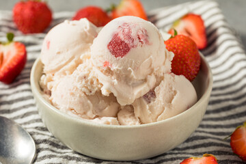 Homemade Organic Strawberry Ice Cream