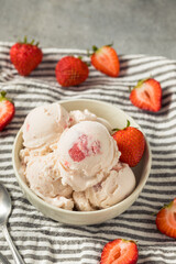 Homemade Organic Strawberry Ice Cream