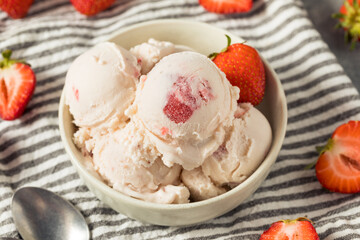Homemade Organic Strawberry Ice Cream
