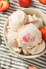 Homemade Organic Strawberry Ice Cream
