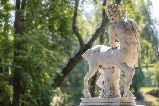 Centaur statue at the centaurs bridge in Pavlovsk, Russia