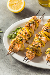 Homemade Salmon Skewer Kebabs