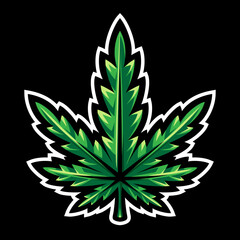 Leaf cannabis colorful logo, hemp icon. Medical marijuana.