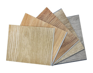 modern vinyl flooring tile collection. stack of samples of vinyl sheet catalog in multi color and...