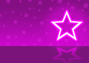 星型ネオンサインが光る部屋ダンスフロアーイメージピンク