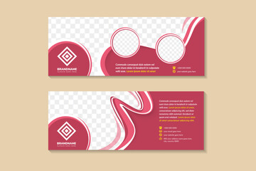 abstract modern Banner designTemplate vector for Cosmetics, foods or  others business, horizontal banner, pink banner, brochure flyer design, advertisement layout