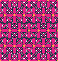 Oriental Geometric Florals Seamless Pattern Tile Style Trendy Fashion Colored Simple Creative Pattern Allover Print Texture Structure