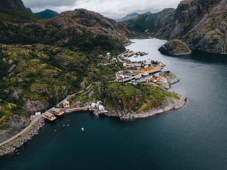 Views from Nusfjord in the Lofoten Islands in Norway