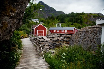 Views from Nusfjord in the Lofoten Islands in Norway