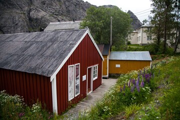 Fototapeta na wymiar Views from Nusfjord in the Lofoten Islands in Norway