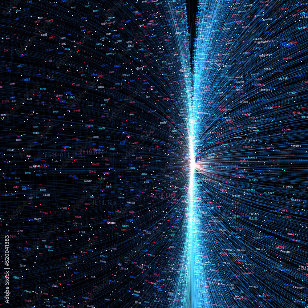 Poster Technology background data flow/Technological background data transmission channel. Motion of digital data flow. Transferring of big data. Transfer and storage of data sets. 