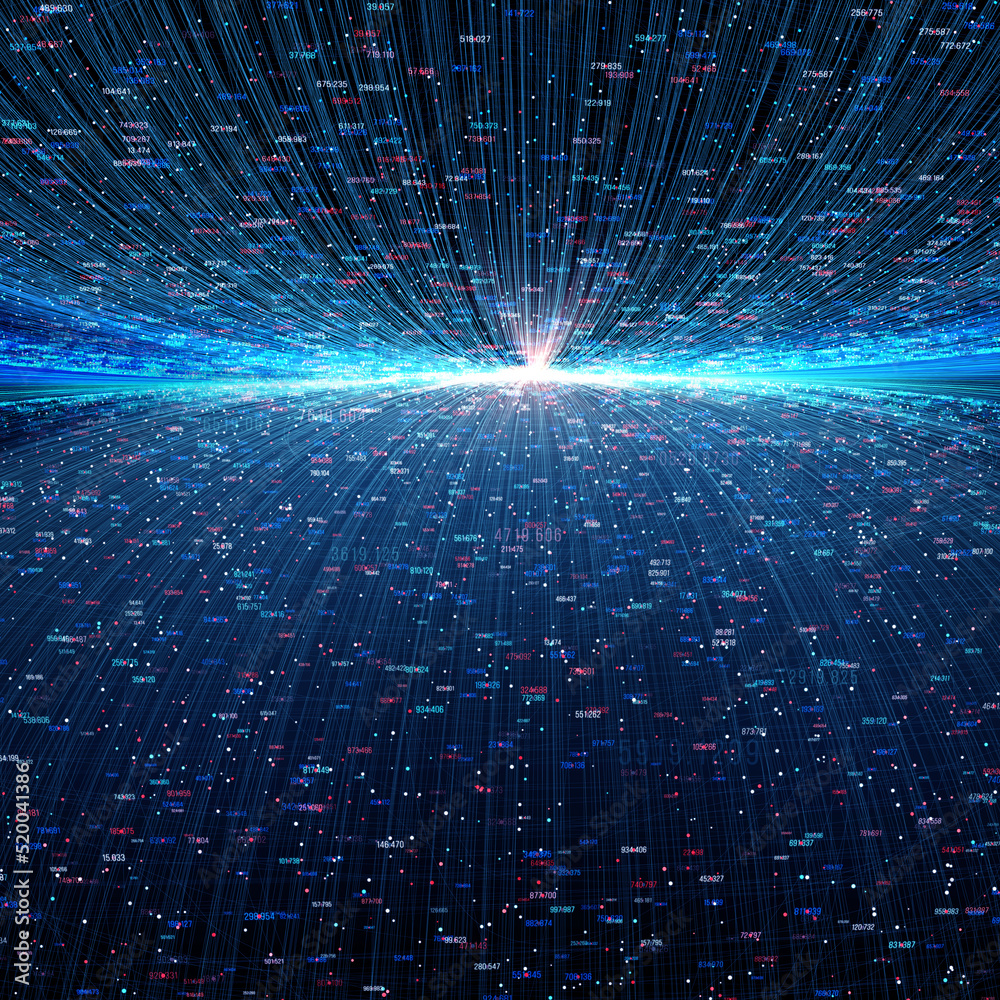 Poster Technology background data flow/Technological background data transmission channel. Motion of digital data flow. Transferring of big data. Transfer and storage of data sets. 