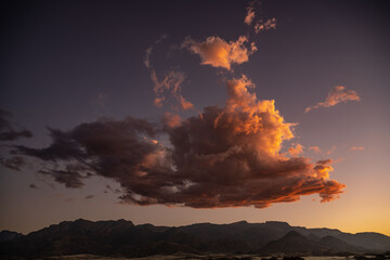 Beautiful clouds at sunset in Namibia, Africa