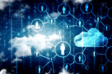 2d illustration Business Network concept
