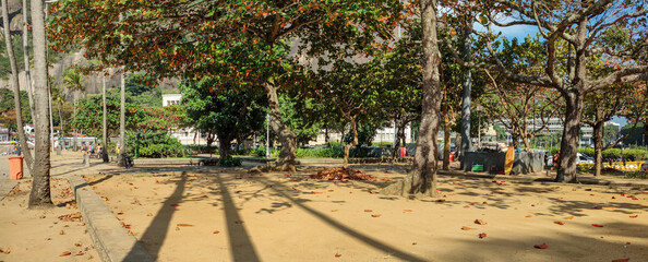 Praia Vermelha Sugarloaf Mountain Christ the Redeemer plaza park vegetation path bromeliad stone...