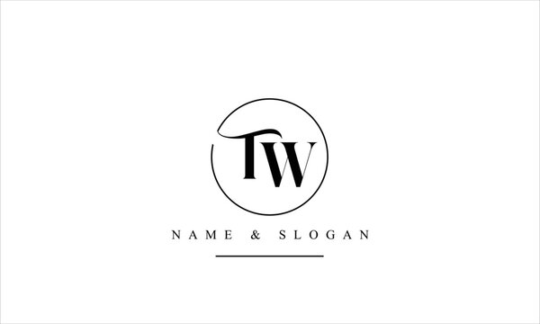 TW, WT, T, W abstract letters logo monogram