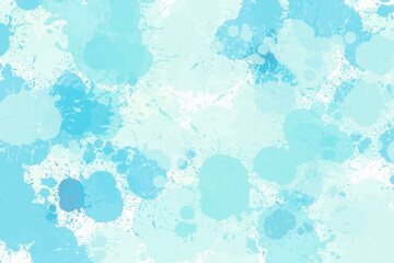 Fototapeta na wymiar Abstract watercolor drops splashes blue on white