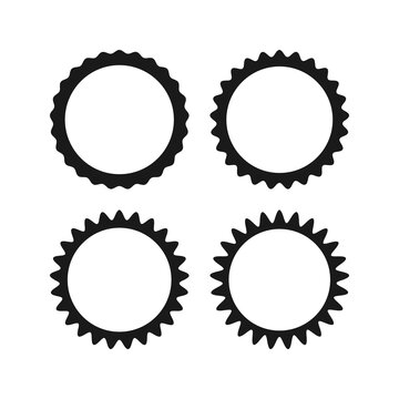 Wavy Edge Hollow Circle Stroke Shapes