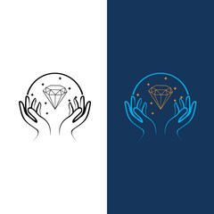 diamond logo vector template. symbol for cosmetics and packaging, jewellery, hand crafted or beauty products