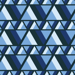 big and small triangles with blue background seamless repeat pattern