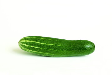fresh cucumber whole isolated on white background with copy space
