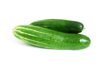 fresh cucumber whole isolated on white background with copy space