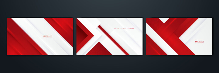 Modern geometric abstract red and white background