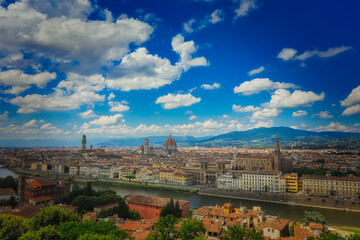 A Beautiful view on hart of amazing Florence city and the Cathedral at sunrise, Florence, Italy