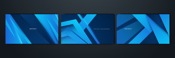 Naklejka premium Set of Modern simple shape blue design background