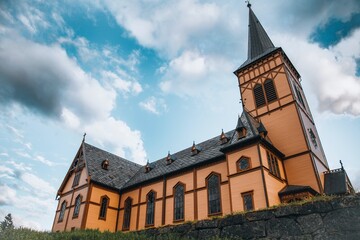 Fototapeta premium Vågan Church in the Lofoten Islands in Norway