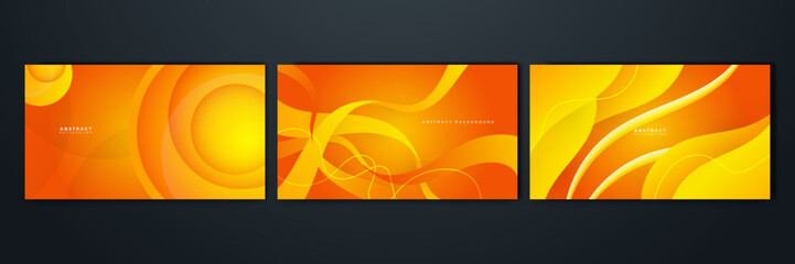 Naklejka premium Modern orange and yellow gradient abstract background. Design for poster, template on web, backdrop, banner, brochure, website, flyer, landing page, presentation, certificate, and webinar