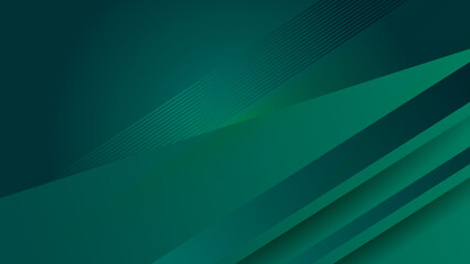 Modern dark green abstract geometric background wallpaper design. Design for poster, template on web, backdrop, banner, brochure, website, flyer, landing page, presentation, certificate, and webinar - obrazy, fototapety, plakaty
