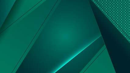 Modern dark green abstract geometric background wallpaper design. Design for poster, template on web, backdrop, banner, brochure, website, flyer, landing page, presentation, certificate, and webinar