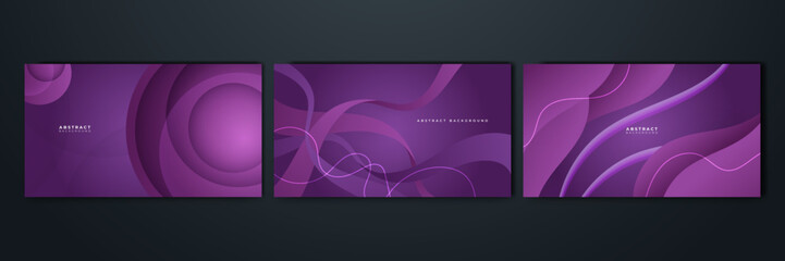 Naklejka na ściany i meble Modern purple gradient dynamic lines background. Design for poster, template on web, backdrop, banner, brochure, website, flyer, landing page, presentation, certificate, and webinar