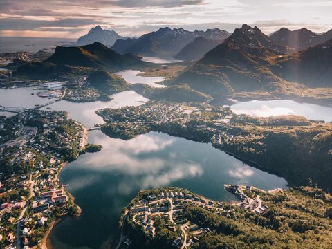 Views of Svolvaer in the Lofoten Islands in Norway