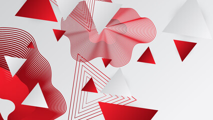 Abstract red and white geometric gradient background