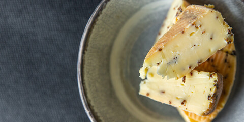 hard cheese spices fresh healthy meal food snack on the table copy space food background