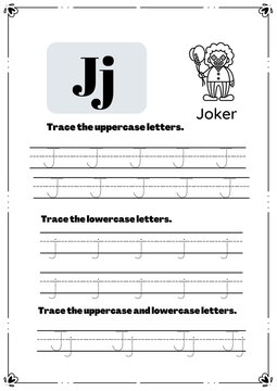 High Resolution Letter A to Z Alphabets Tracing Workbook, Uppercase and lowercase letter writing practice printable template.