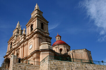 Fototapeta na wymiar The Parish Church of Mellieha, Mellieha, Malta 