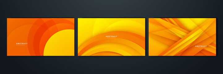 Obraz premium Modern orange and yellow gradient abstract background. Design for poster, template on web, backdrop, banner, brochure, website, flyer, landing page, presentation, certificate, and webinar