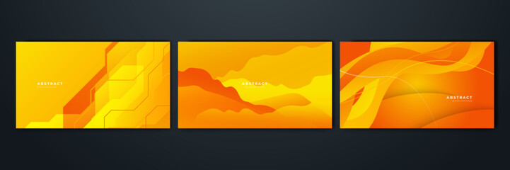 Obraz premium Modern orange and yellow gradient abstract background. Design for poster, template on web, backdrop, banner, brochure, website, flyer, landing page, presentation, certificate, and webinar