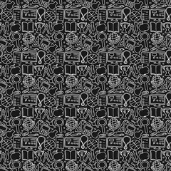 School pattern. Back to school. Doodle school background. Seamless school vector illustration