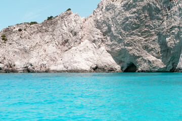 Fototapeta na wymiar Blue caves in Zakynthos Ionian sea greek island in Greece