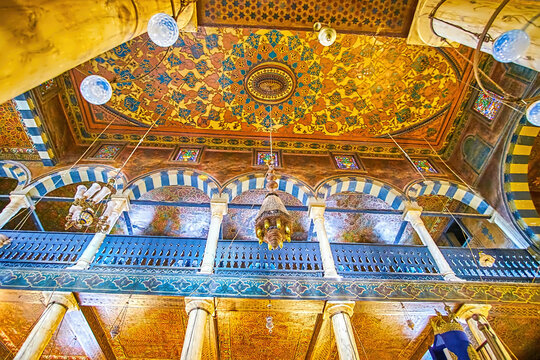 The Painted Ceiling Of Ben Ezra Synagogue, On Dec 23 In Cairo, Egypt