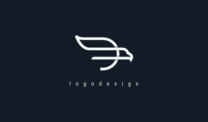 Initial Letter D with Eagle Logo. Usable for Business and Branding Company Logos. Flat Vector Logo Design Template Element.