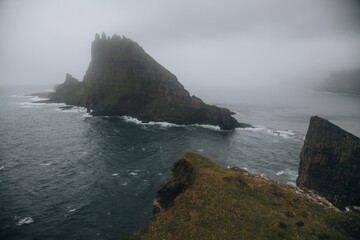 Fototapeta na wymiar Drangarnir and Tindholmur in the Faroe Islands
