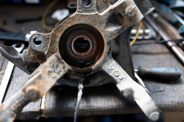 Close Up of a Car Wheel Bearing