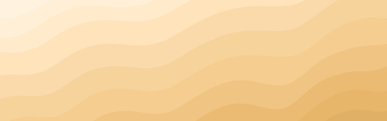 Top view of beach sand background with diagonal waves in flat style. Vector illustration