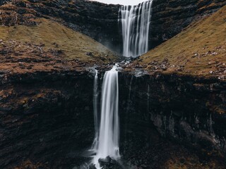 Fossa Waterfall as seen in the Faroe Islands