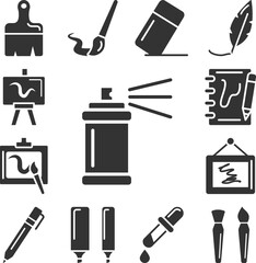 Spray, paint icon in a collection with other items